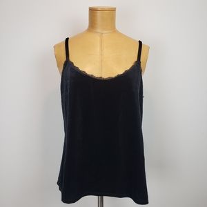 New Black Velvet Camisole Size X Large